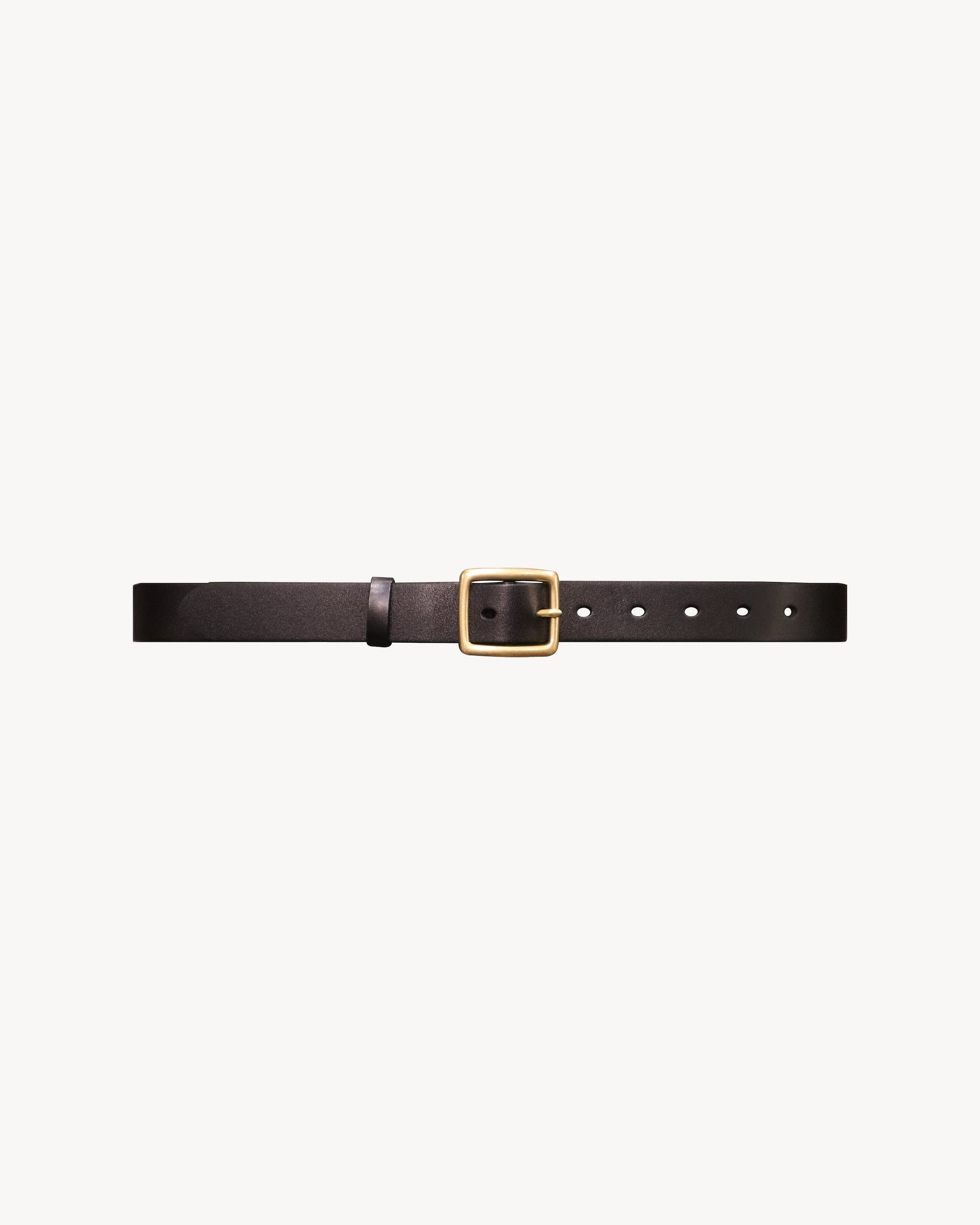 Black Square Buckle Full-Grain Leather Belt
