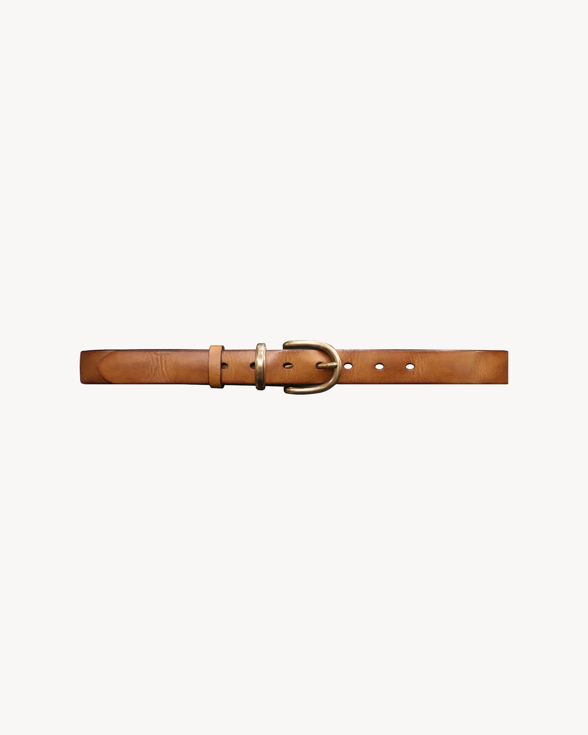 Tan D-ring Buckle Full-Grain Leather Belt