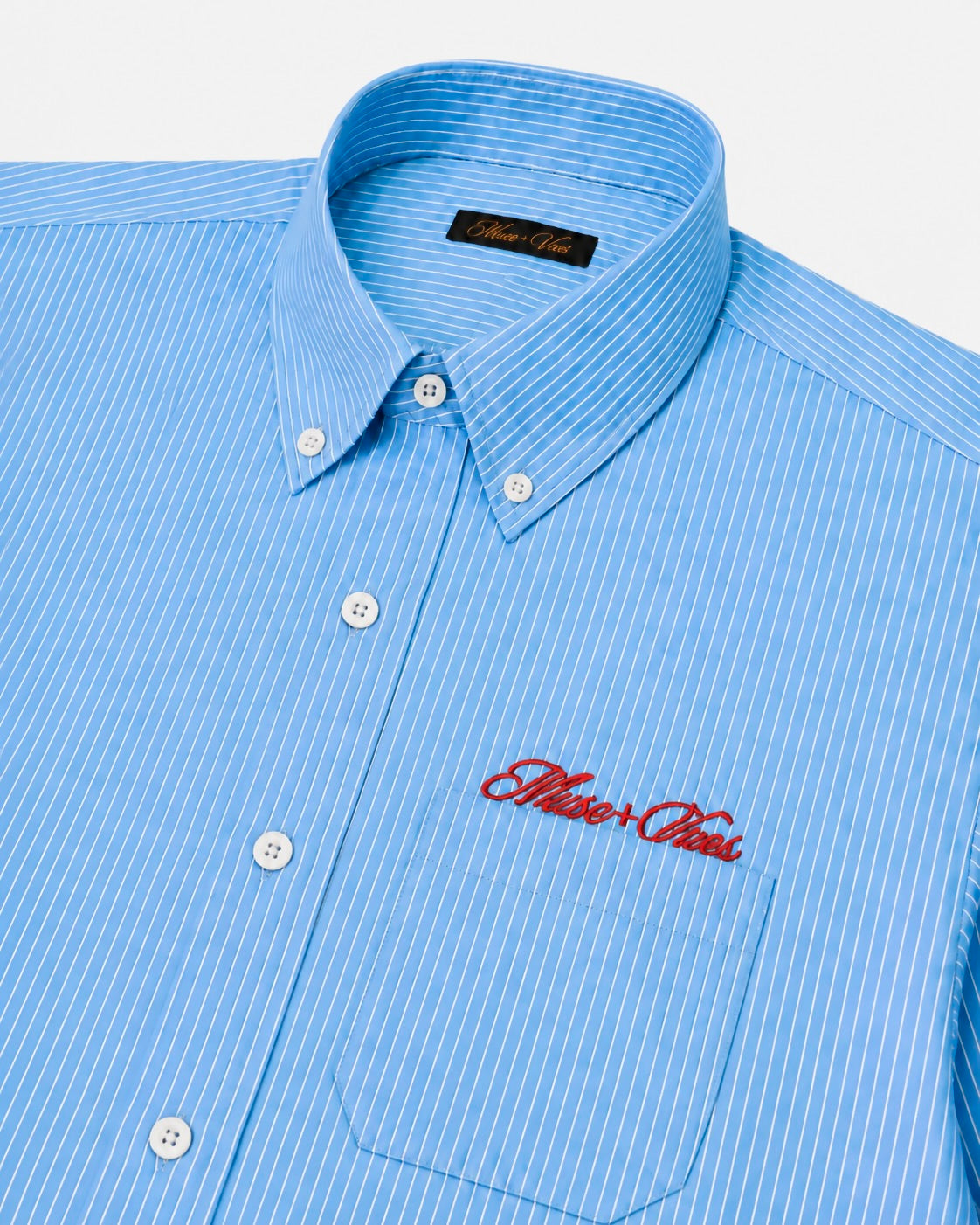 Blue and White Stripe Monogram Shirt