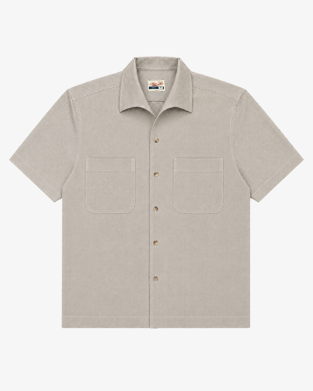 Cabana Seersucker Shirt in Stone Grey