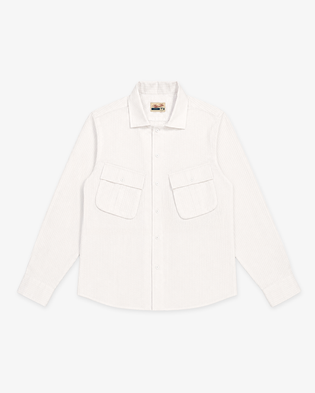 Riviera Utility Seersucker Shirt in White
