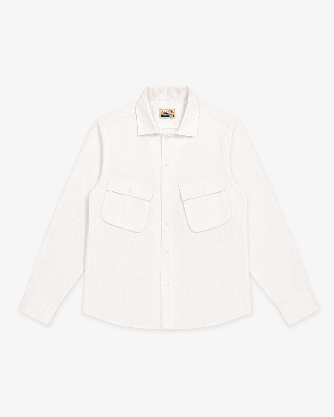 Riviera Utility Seersucker Shirt in White