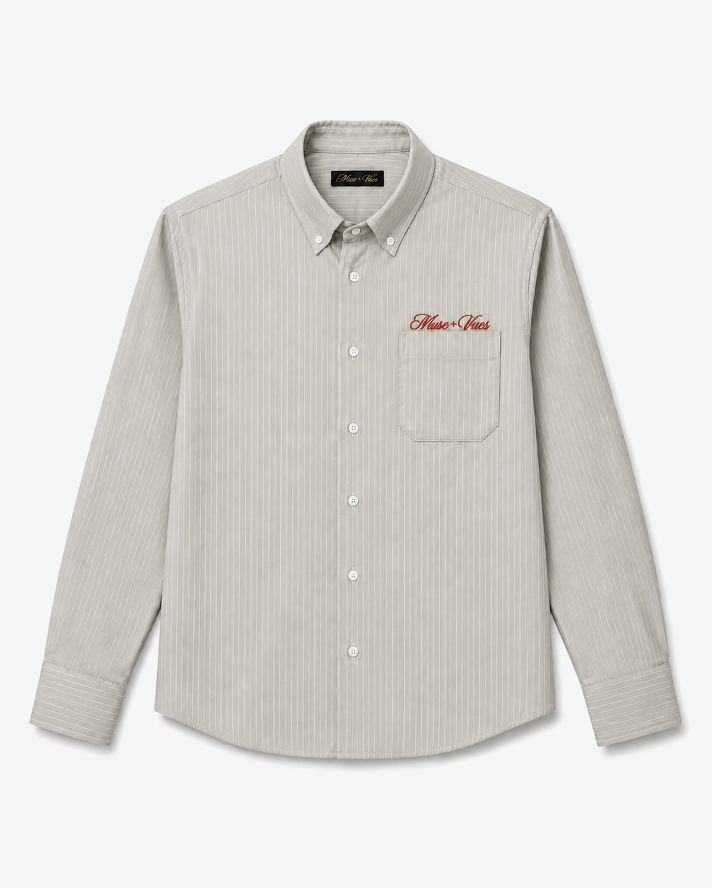 Green and White Stripe Monogram Shirt