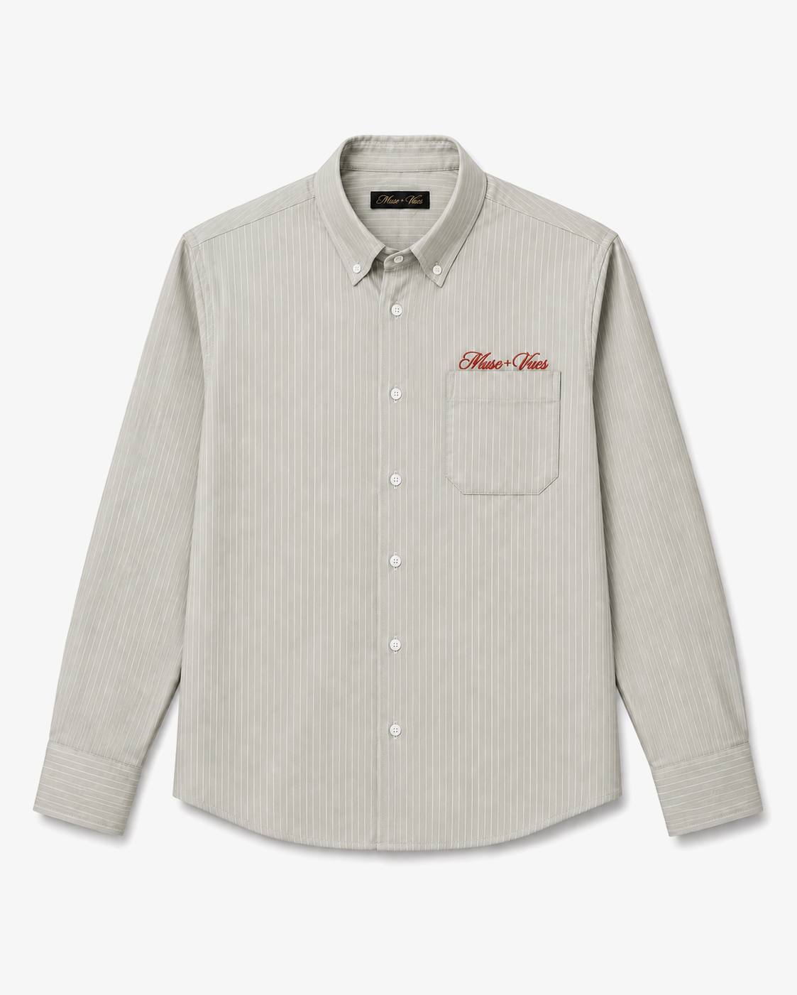 Green and White Stripe Monogram Shirt
