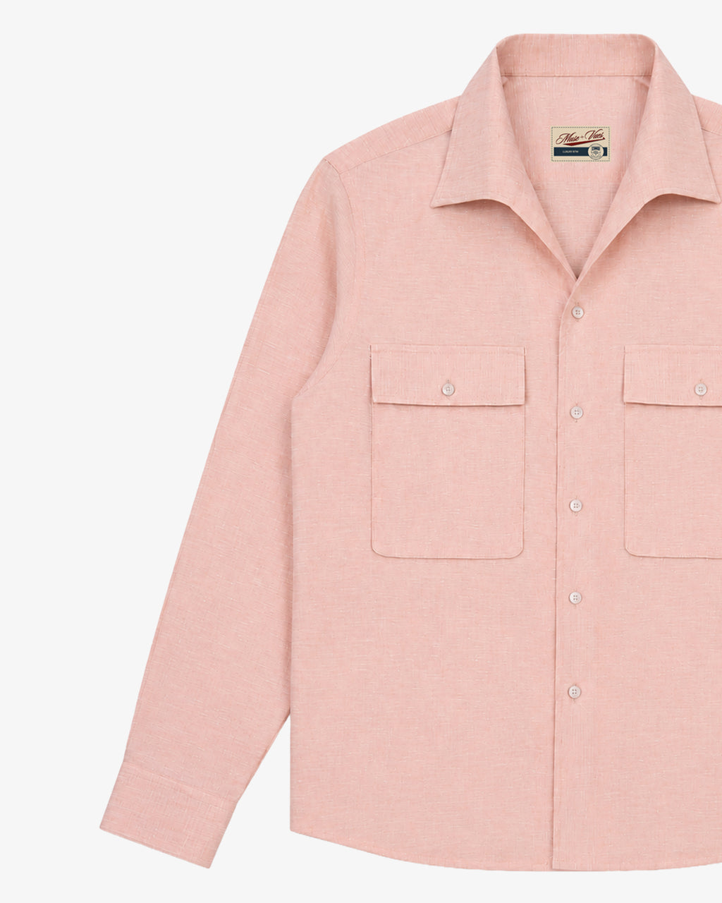 Salmon Pink Linen Shirt