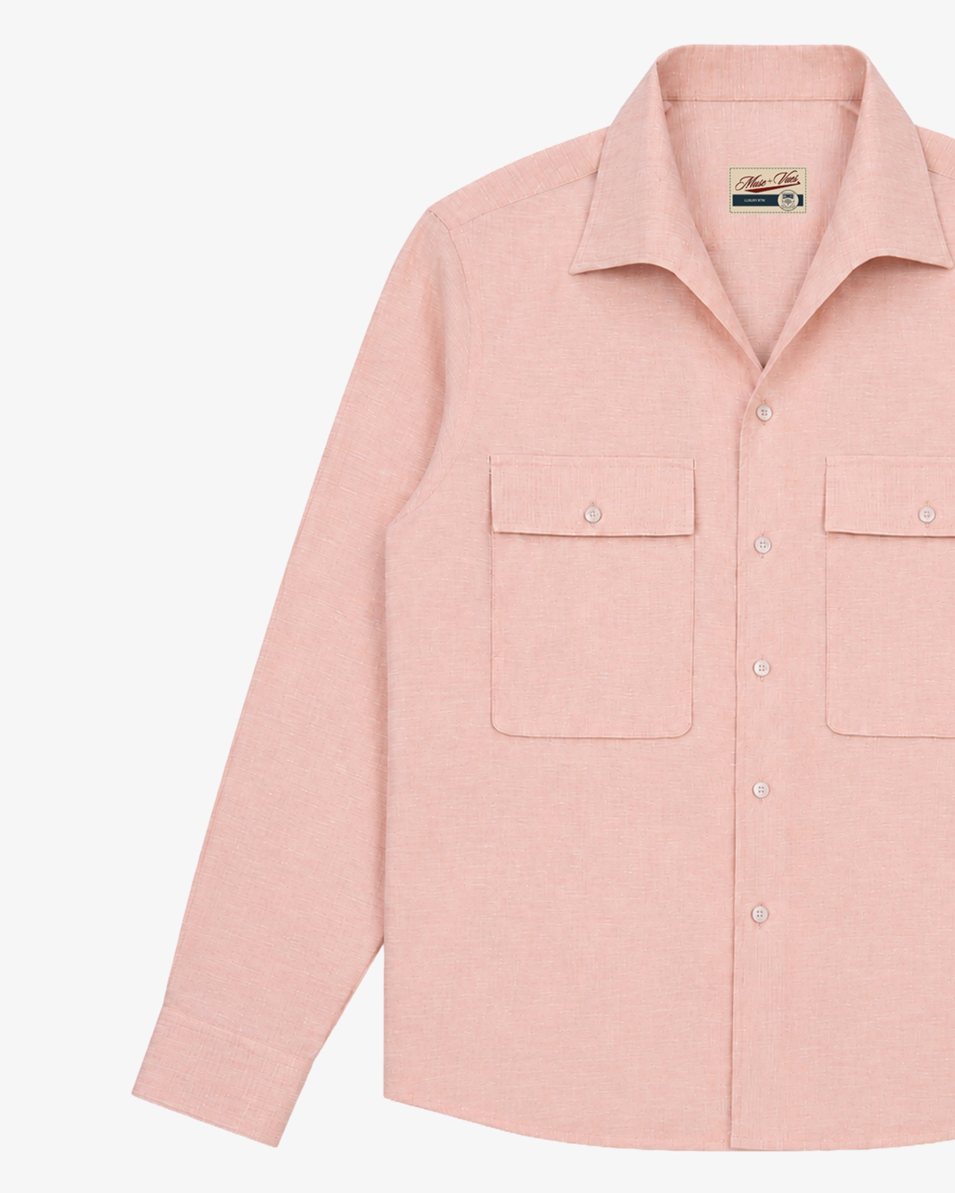 Salmon Pink Linen Shirt