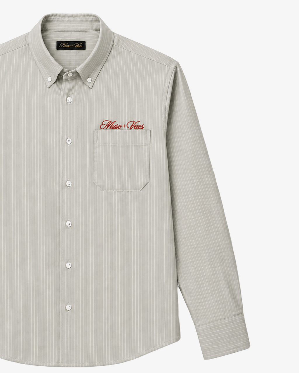Green and White Stripe Monogram Shirt