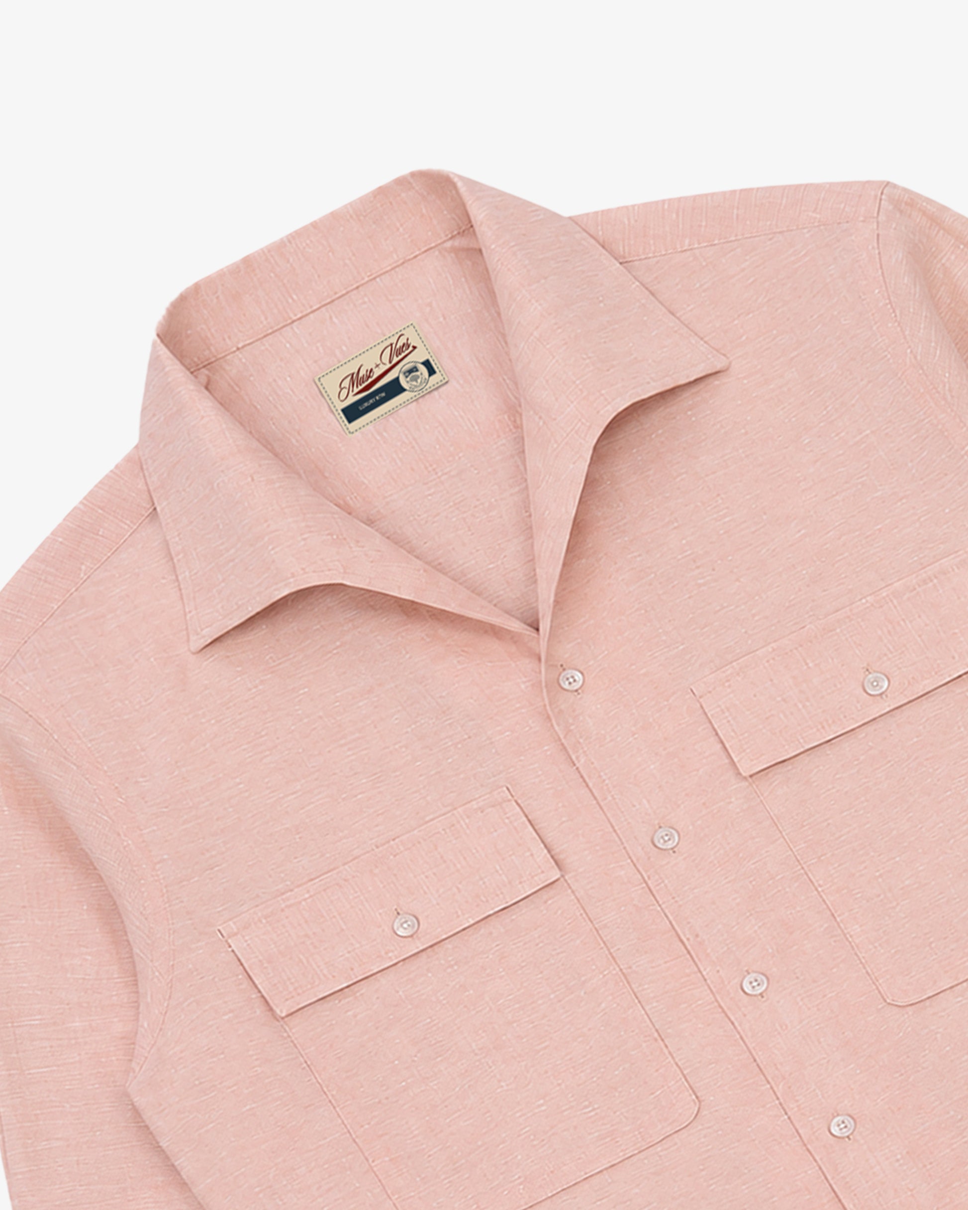 Salmon Pink Linen Shirt