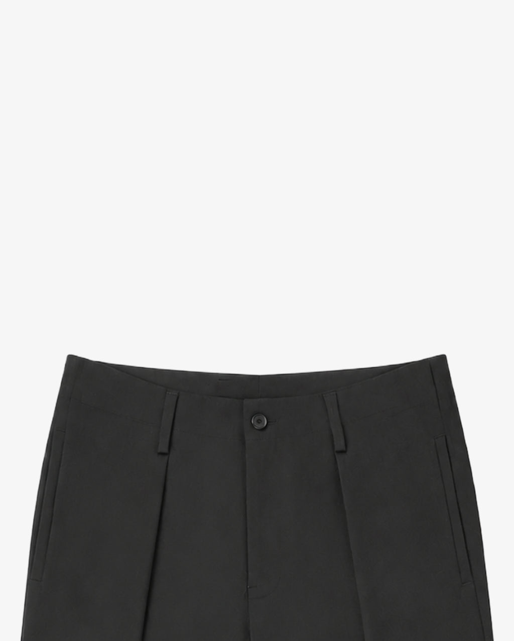 Wide Pleated Dress Trousers in Charcoal Herringbone