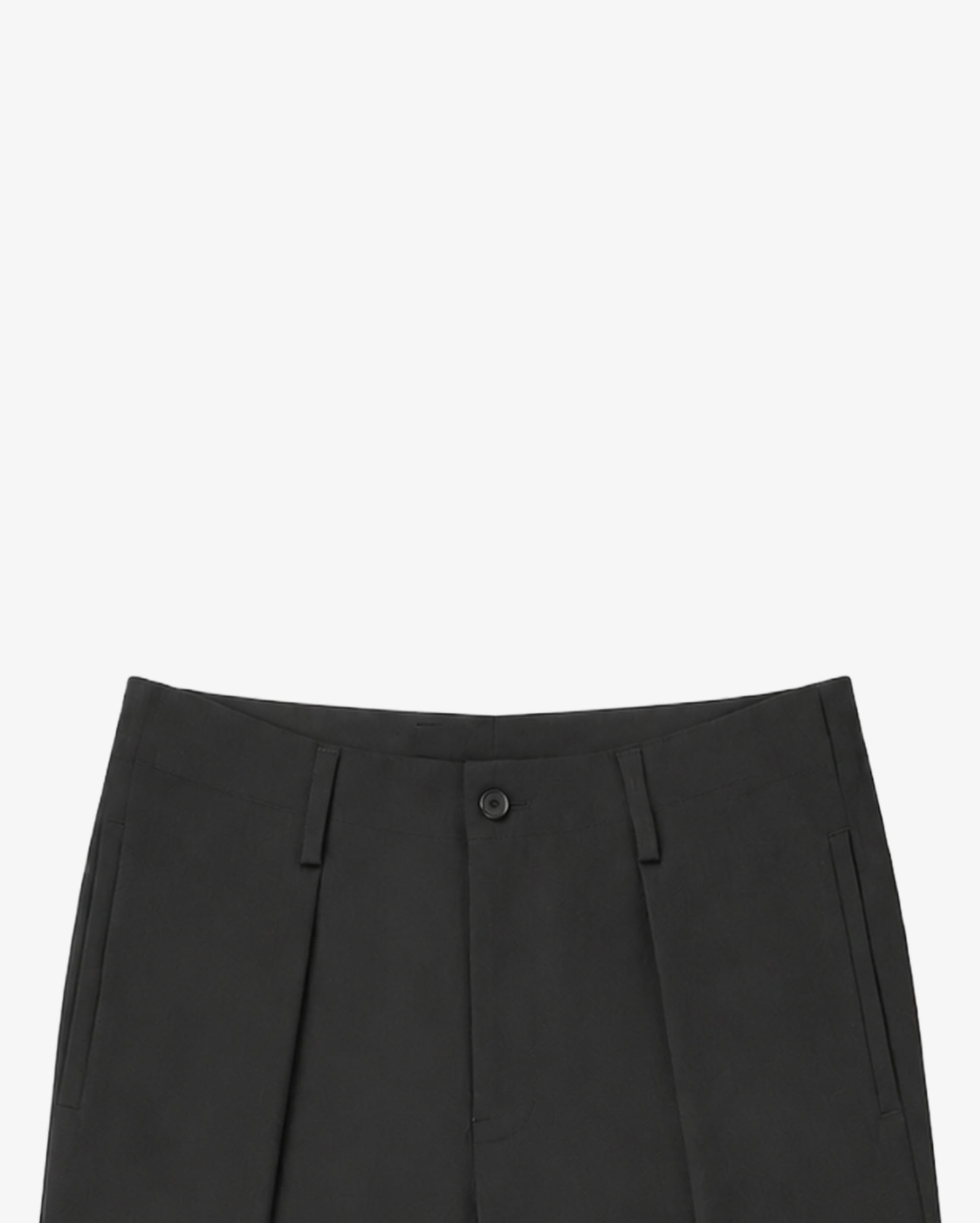 Wide Pleated Dress Trousers in Charcoal Herringbone