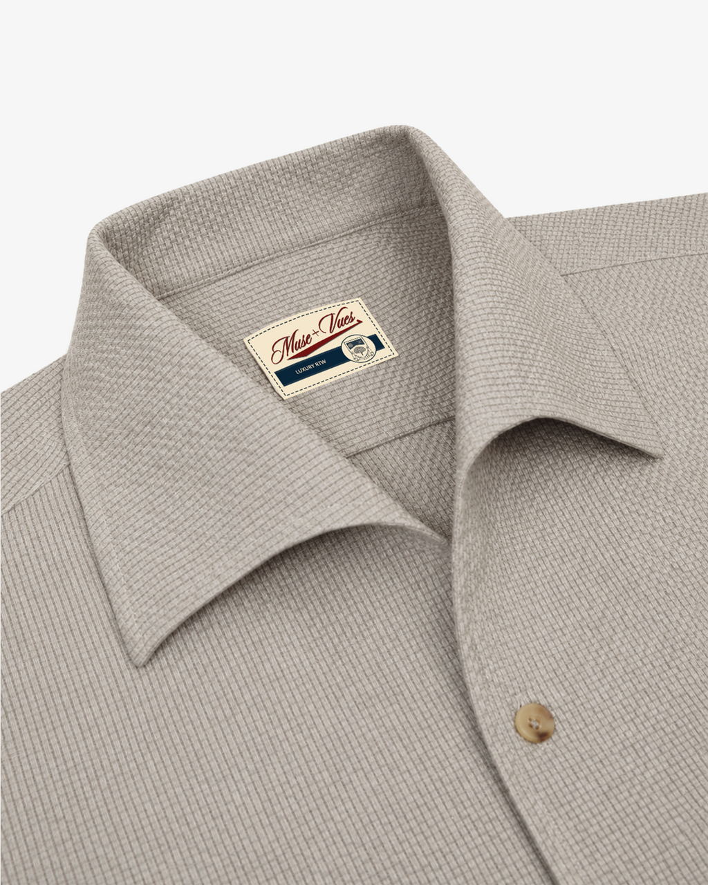Cabana Seersucker Shirt in Stone Grey