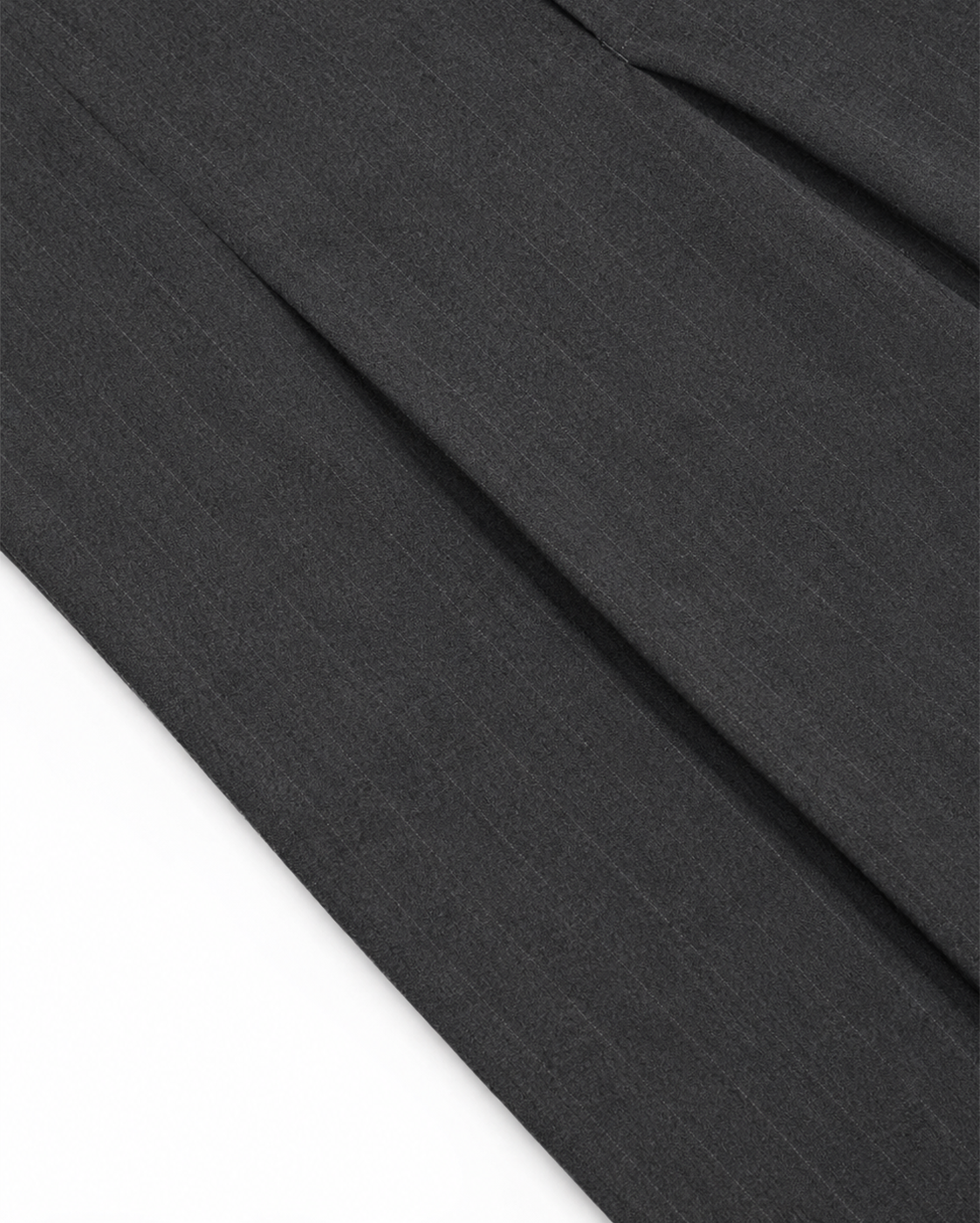 Wide-cut Striped Trousers in Mid Grey