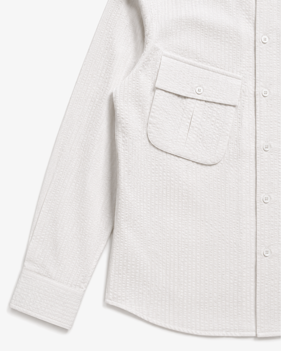 Riviera Utility Seersucker Shirt in White