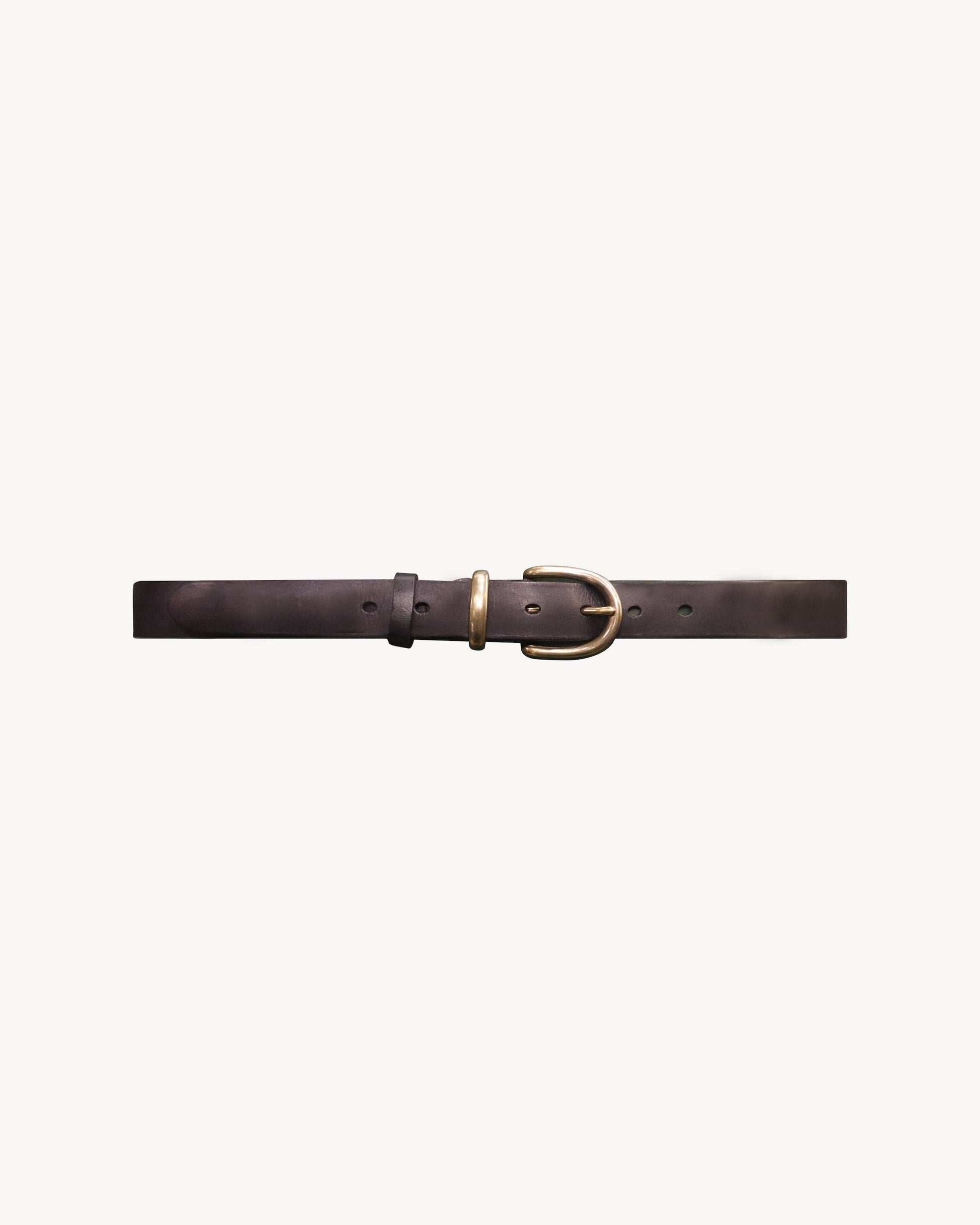 Black D-ring Buckle Full-Grain Leather Belt