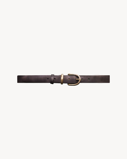 Black D-ring Buckle Full-Grain Leather Belt