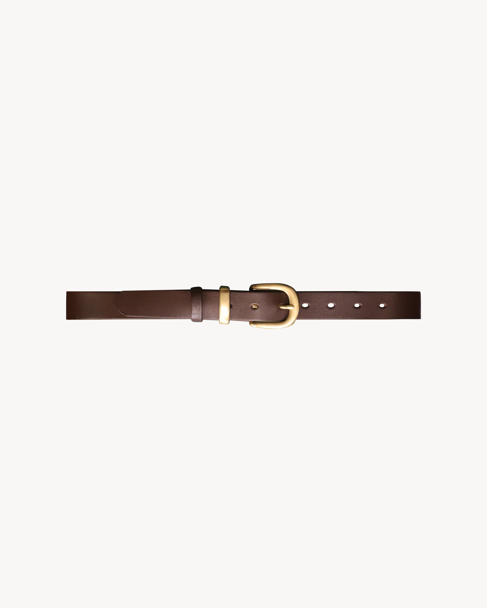 Brown D-ring Buckle Full-Grain Leather Belt