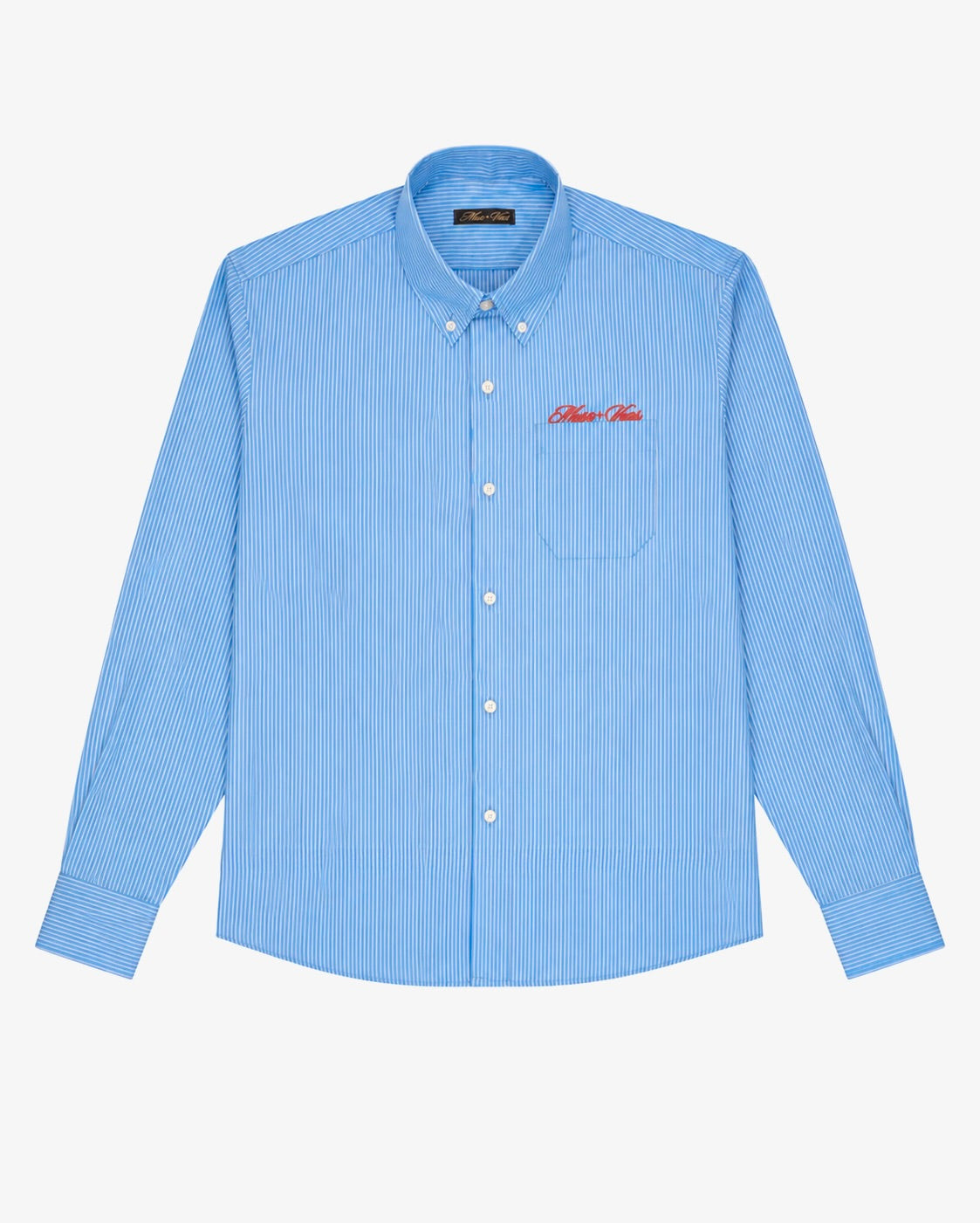 Blue and White Stripe Monogram Shirt
