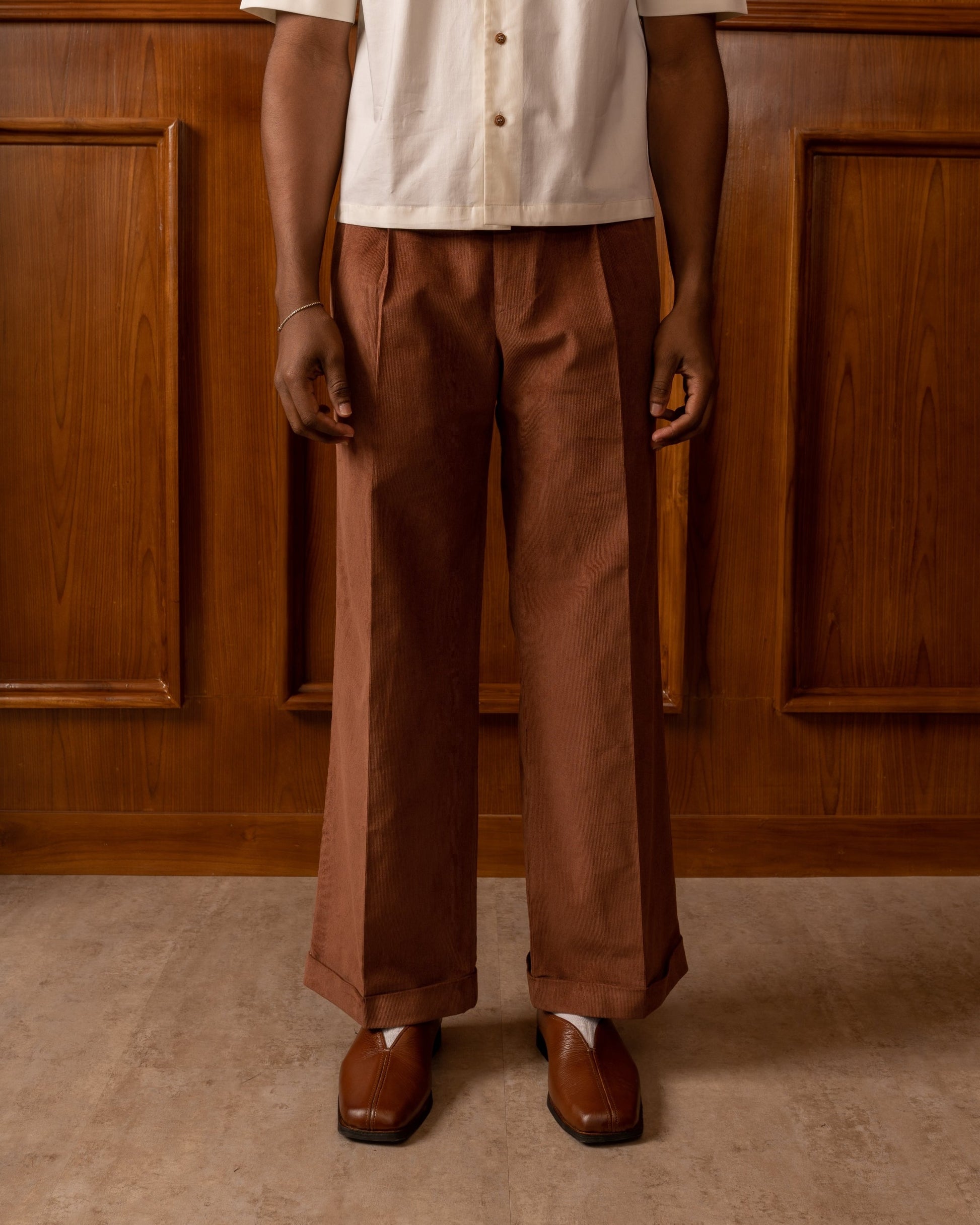 Brown Wide Legged Corduroy Pants