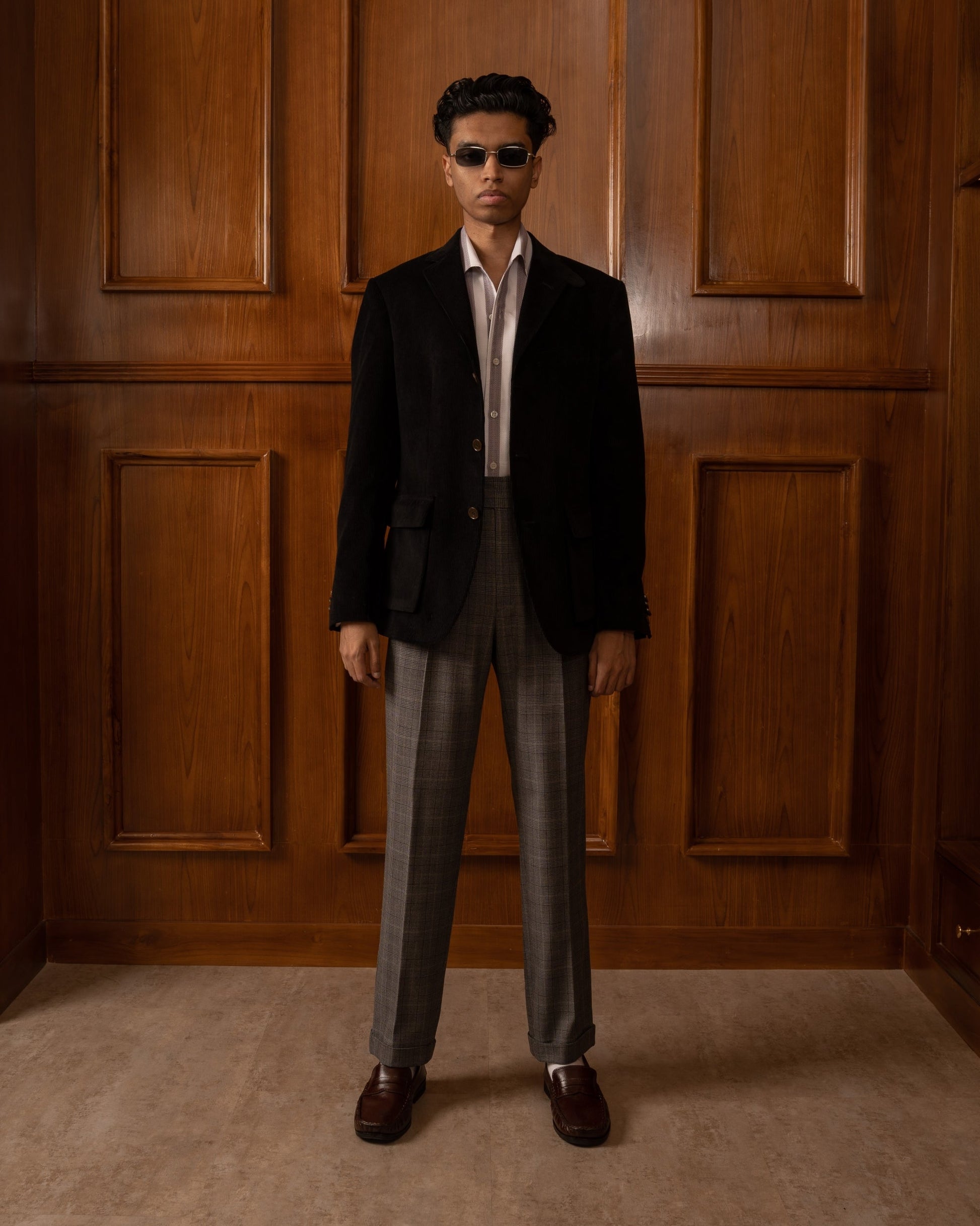 Grey Prince of Wales Check Pants