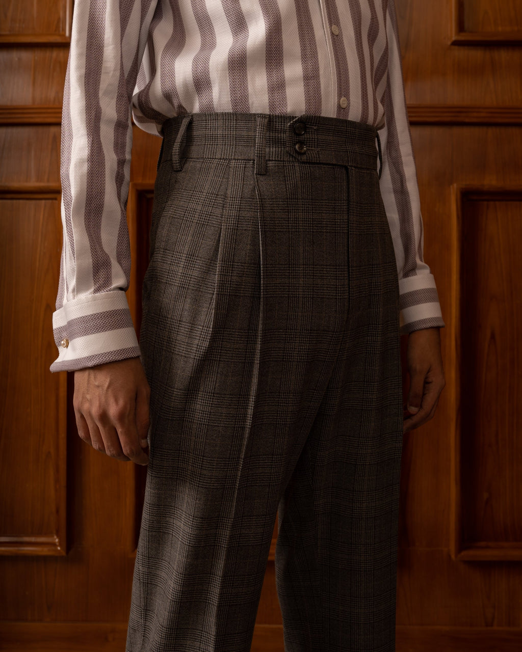 Grey Prince of Wales Check Pants