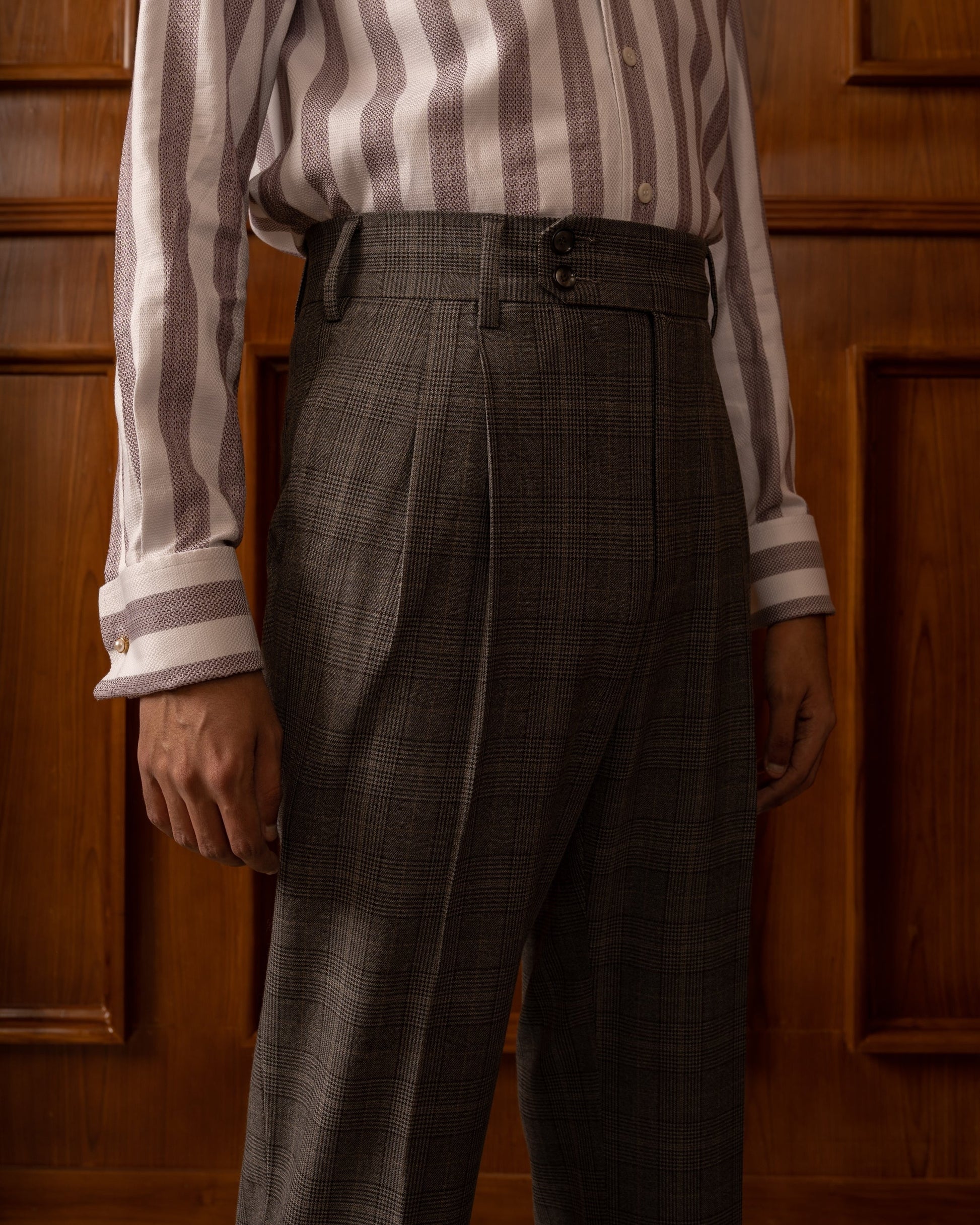 Grey Prince of Wales Check Pants