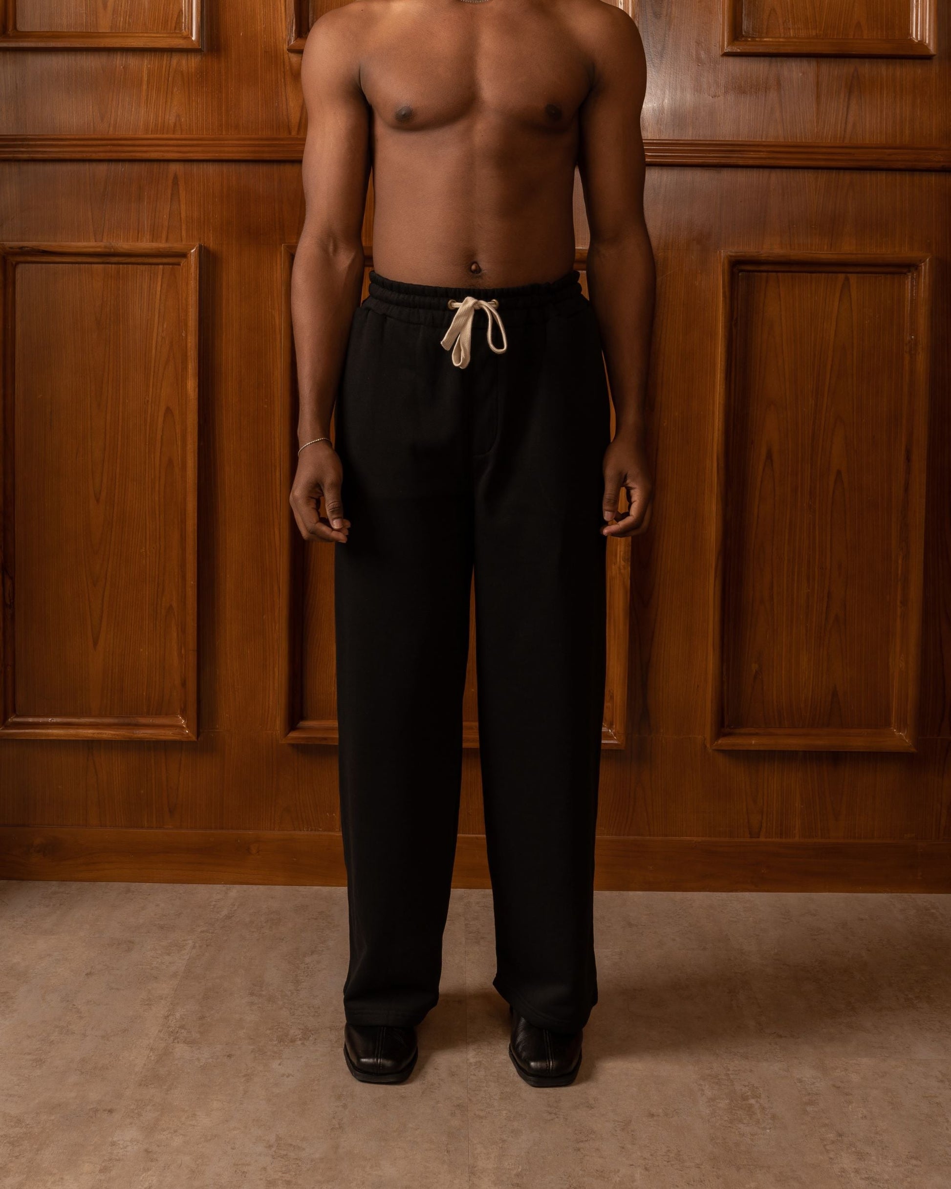 Black Wide-Cut Lounge Pants