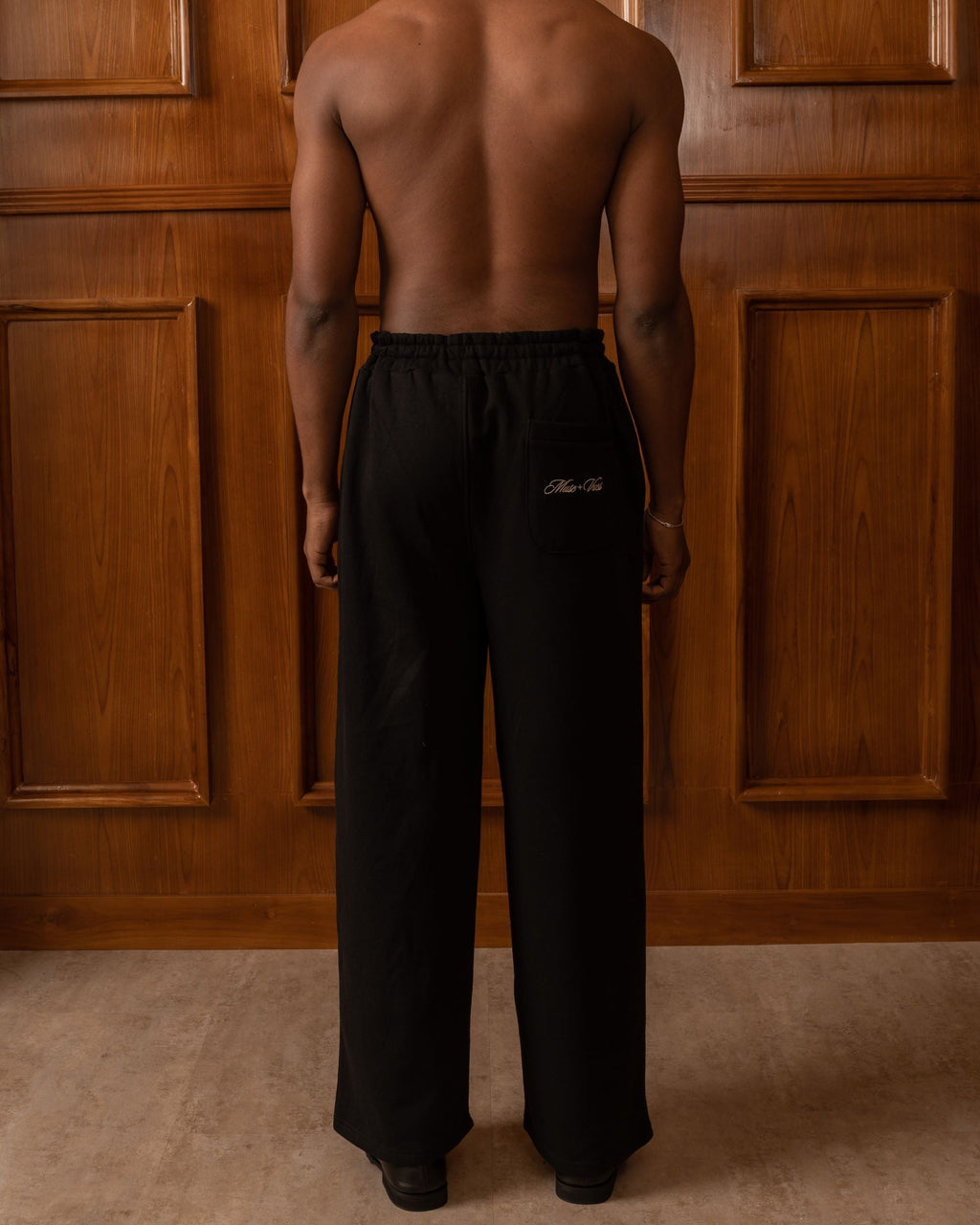 Black Wide-Cut Lounge Pants