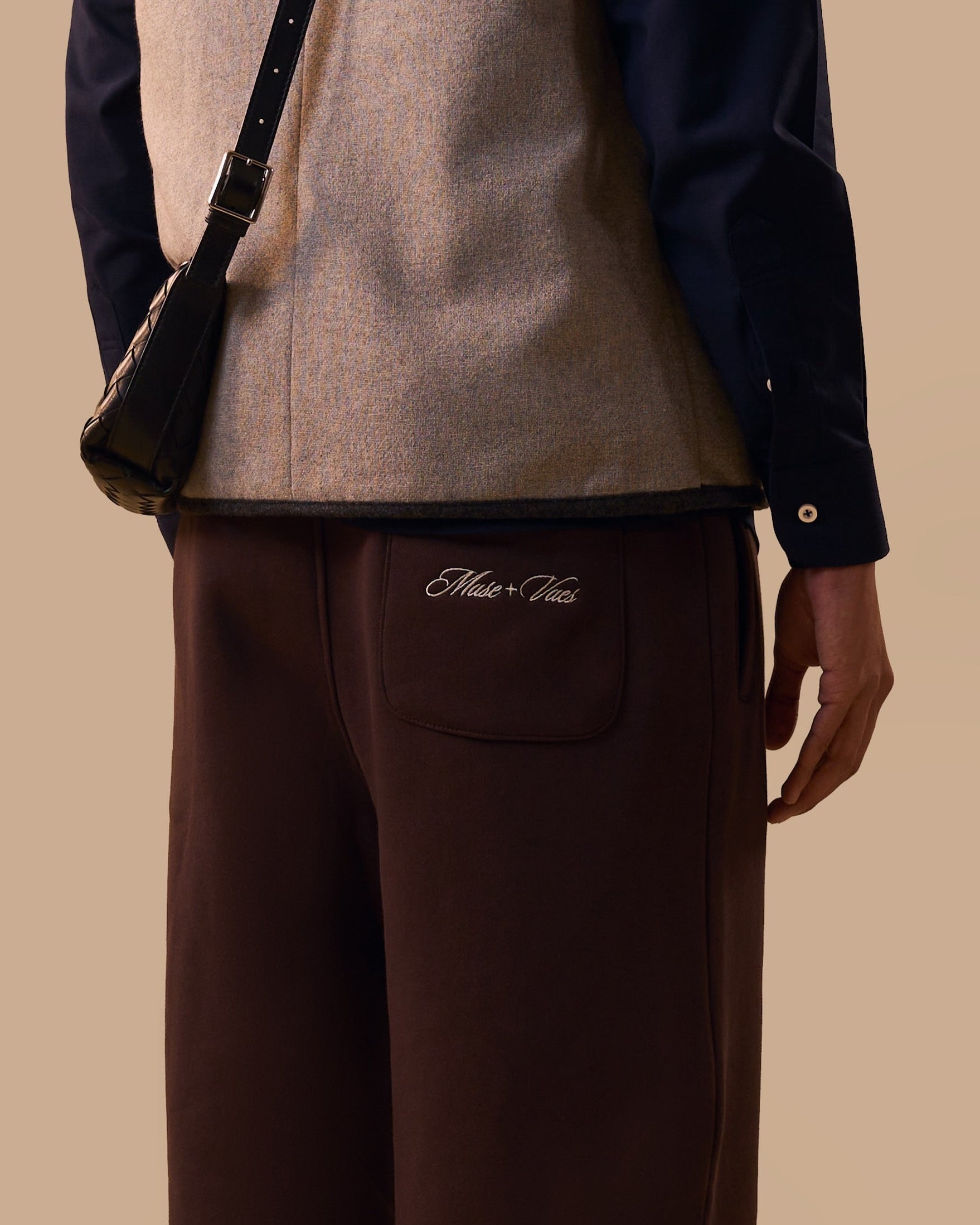 Brown Wide-Cut Lounge Pants