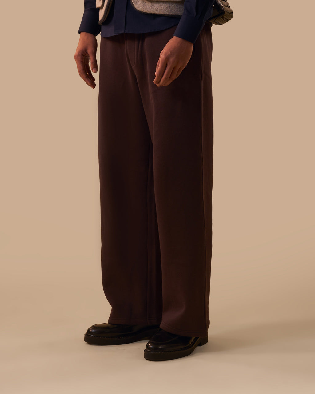 Brown Wide-Cut Lounge Pants