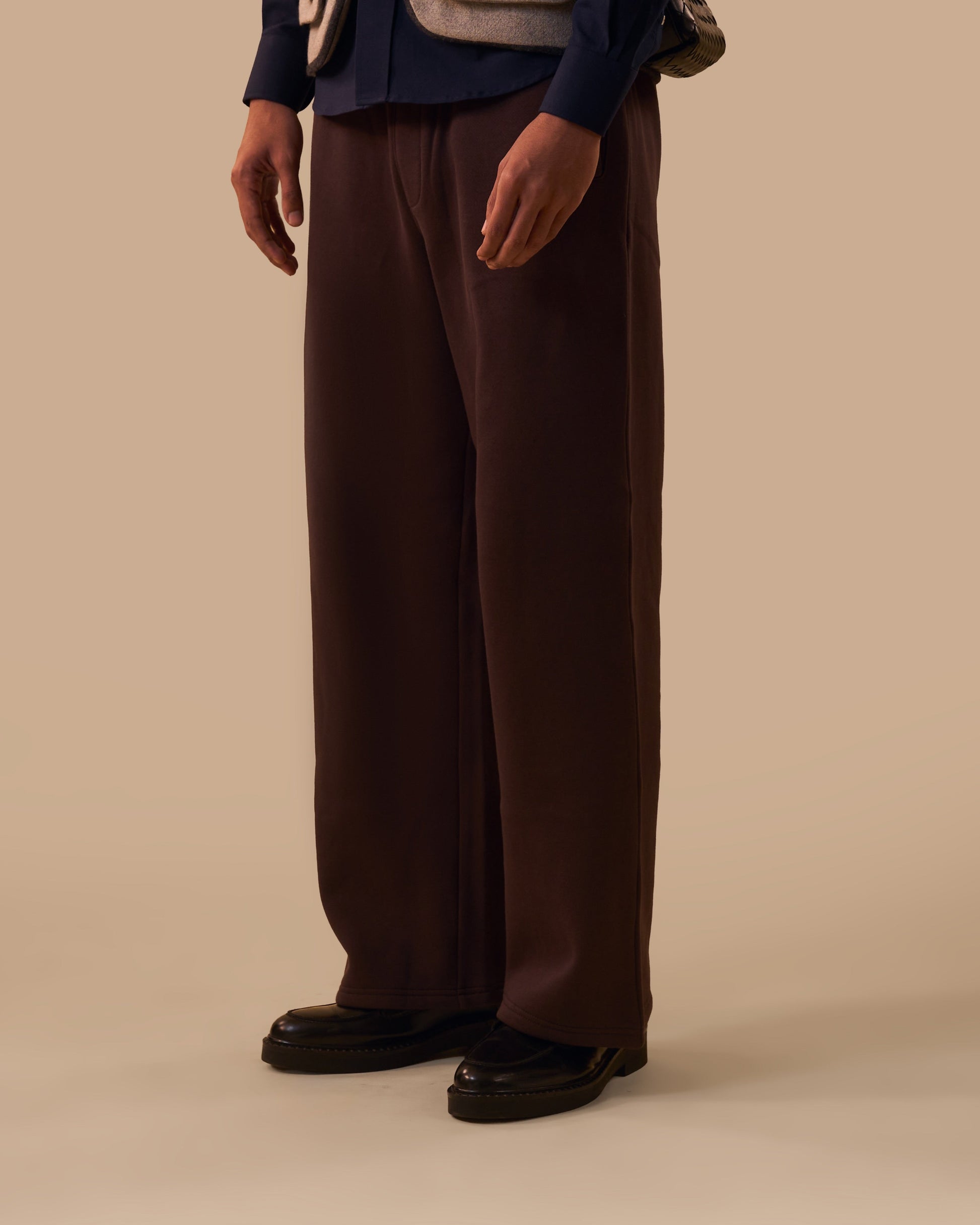 Brown Wide-Cut Lounge Pants