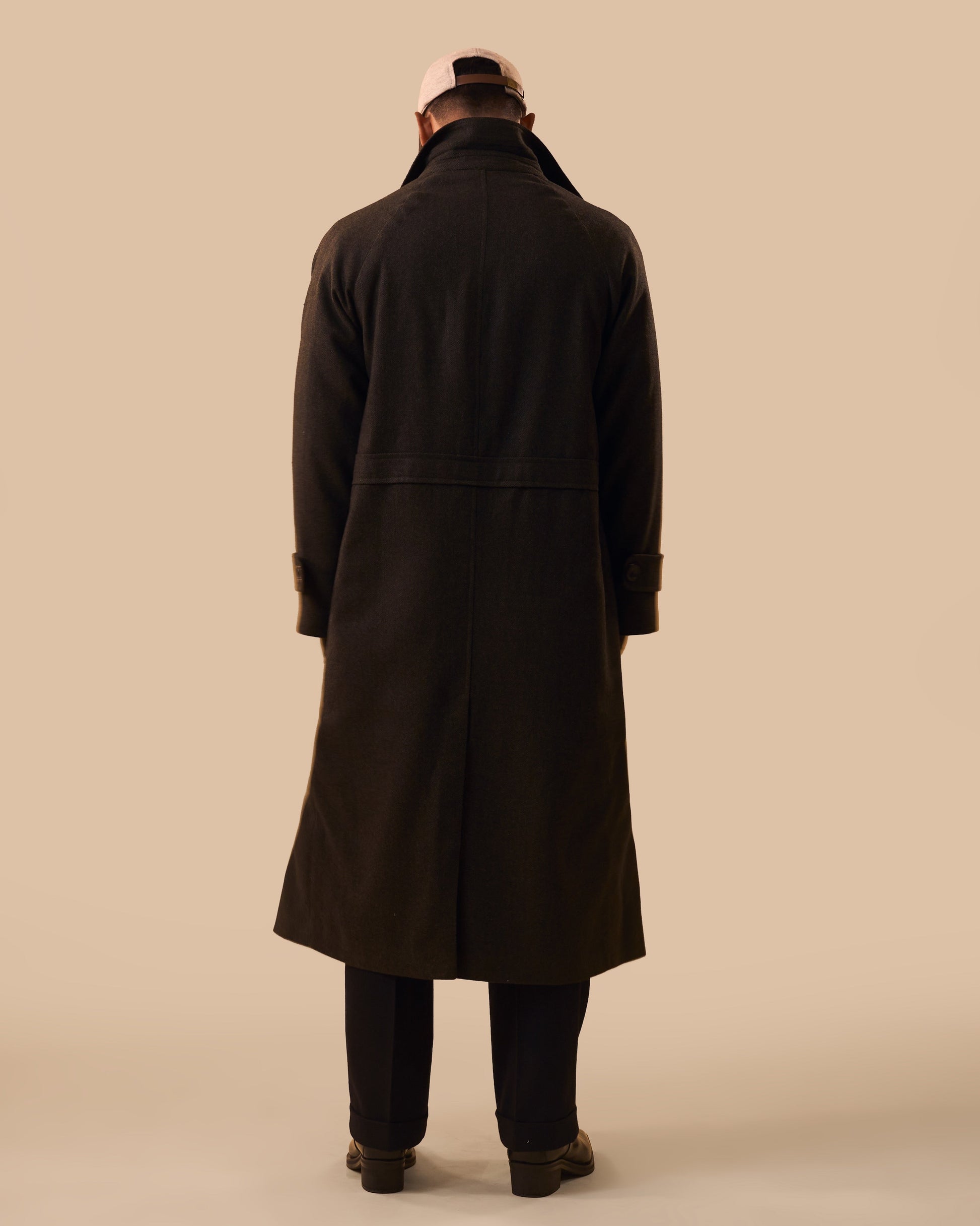 Moss-Green Wool Flannel Overcoat