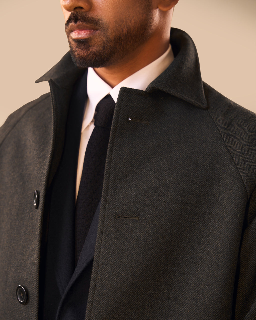 Moss-Green Wool Flannel Overcoat