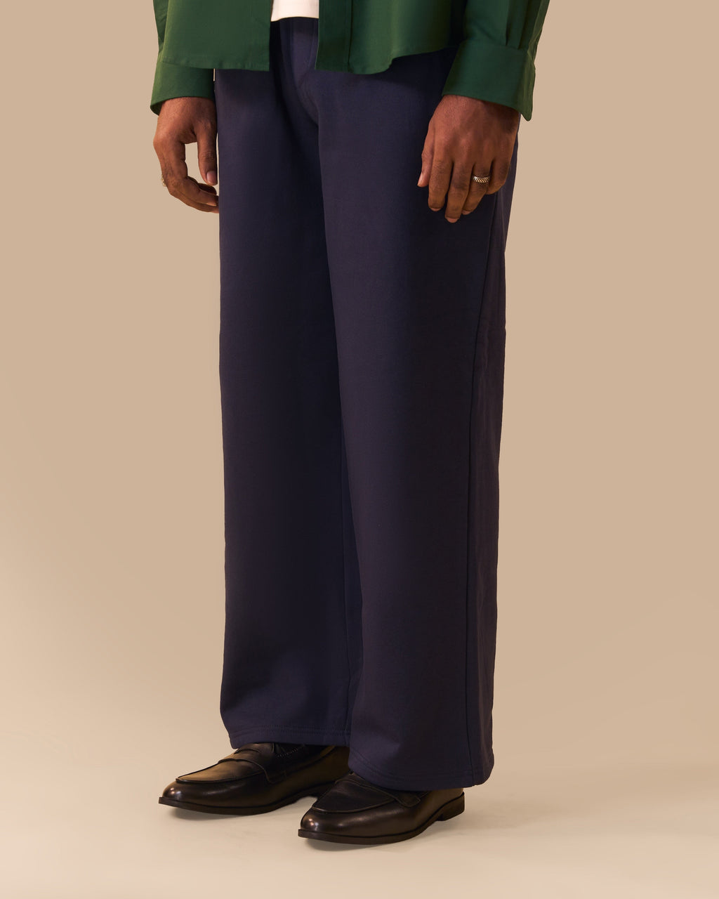 Navy Wide-Cut Lounge Pants