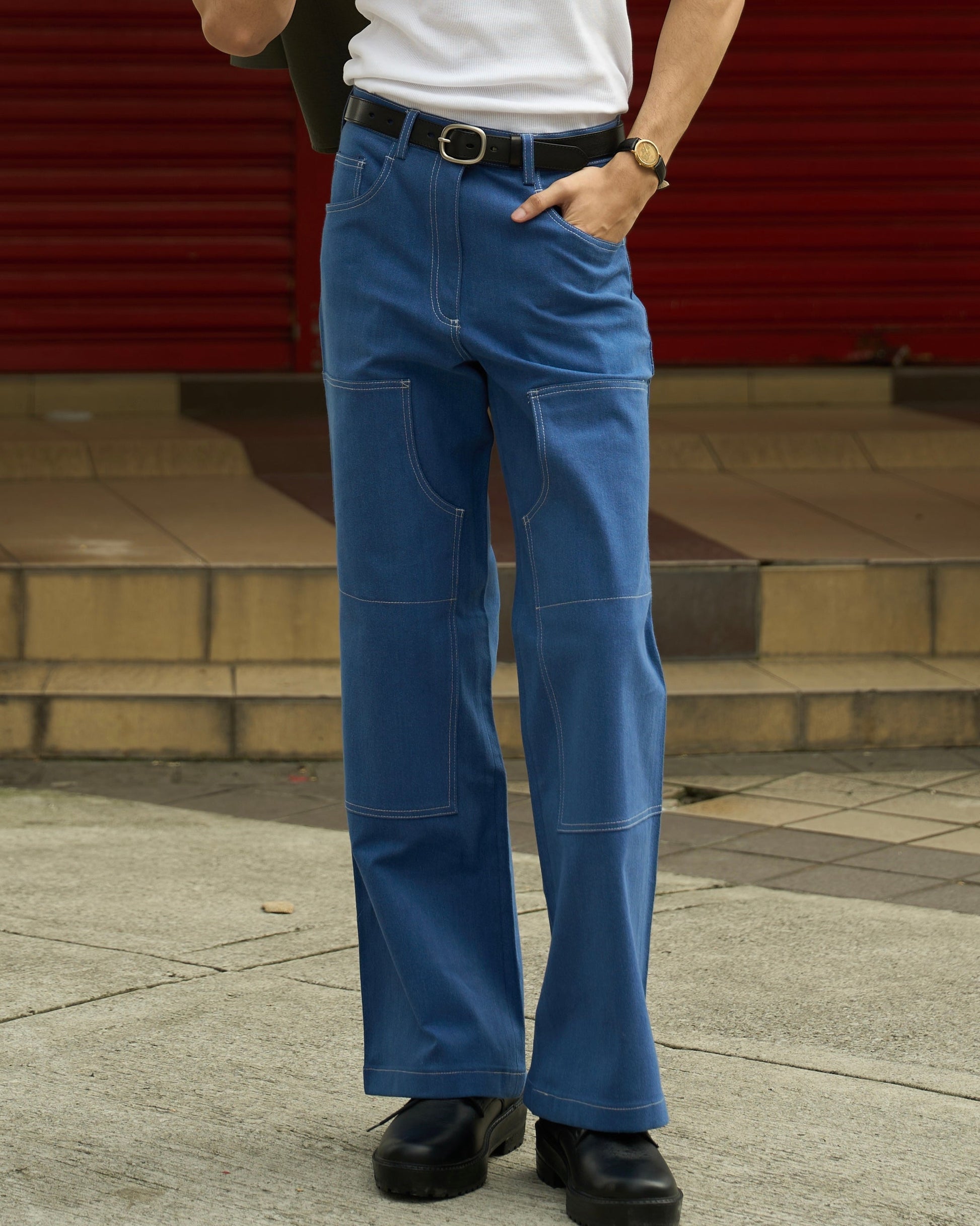 Double Knee Denim Pants