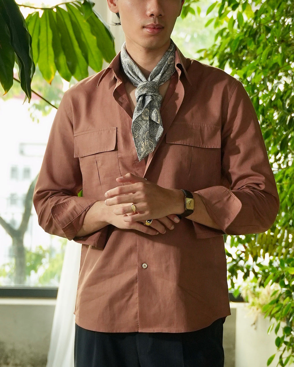 Russet Brown Linen Shirt