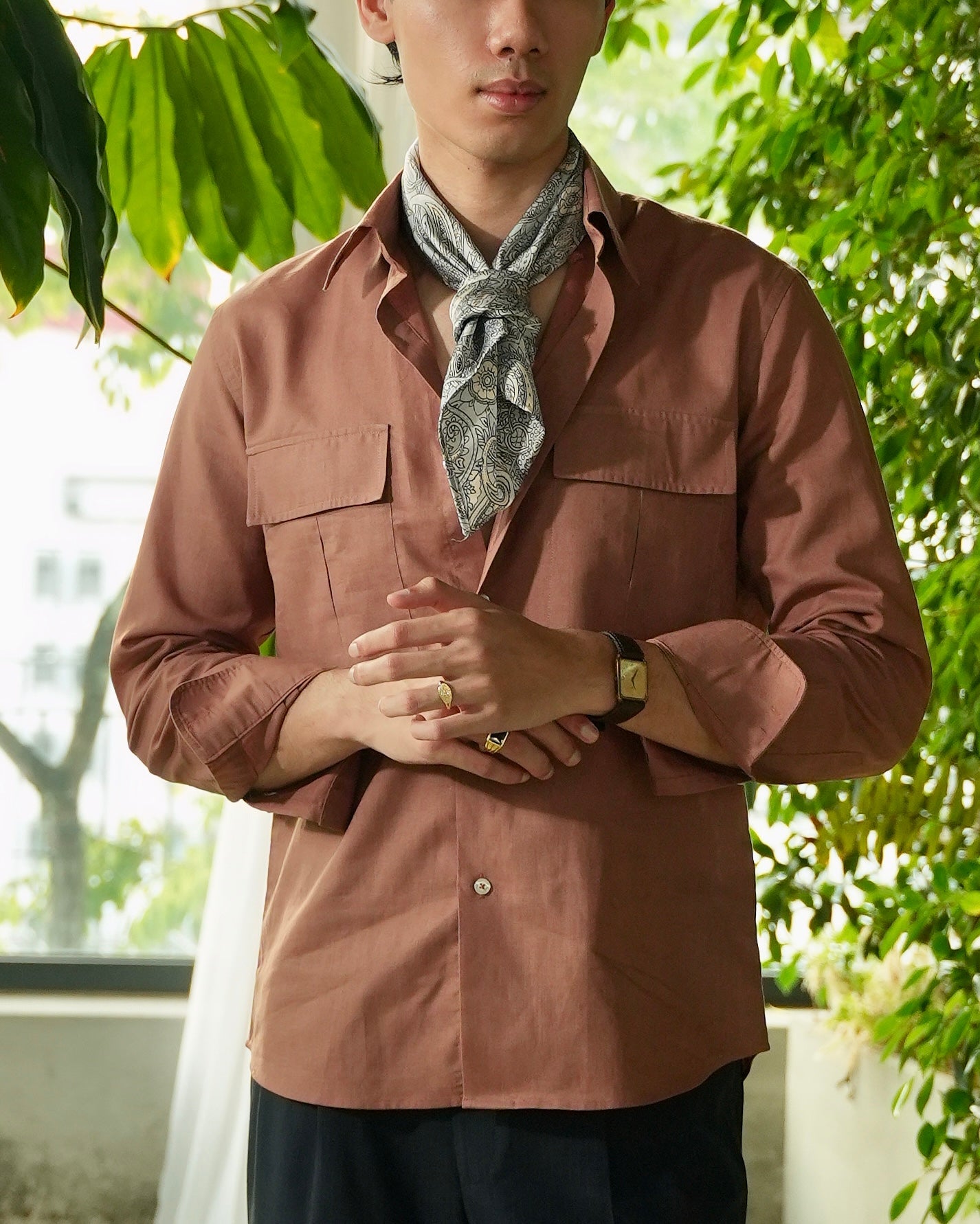 Russet Brown Linen Shirt