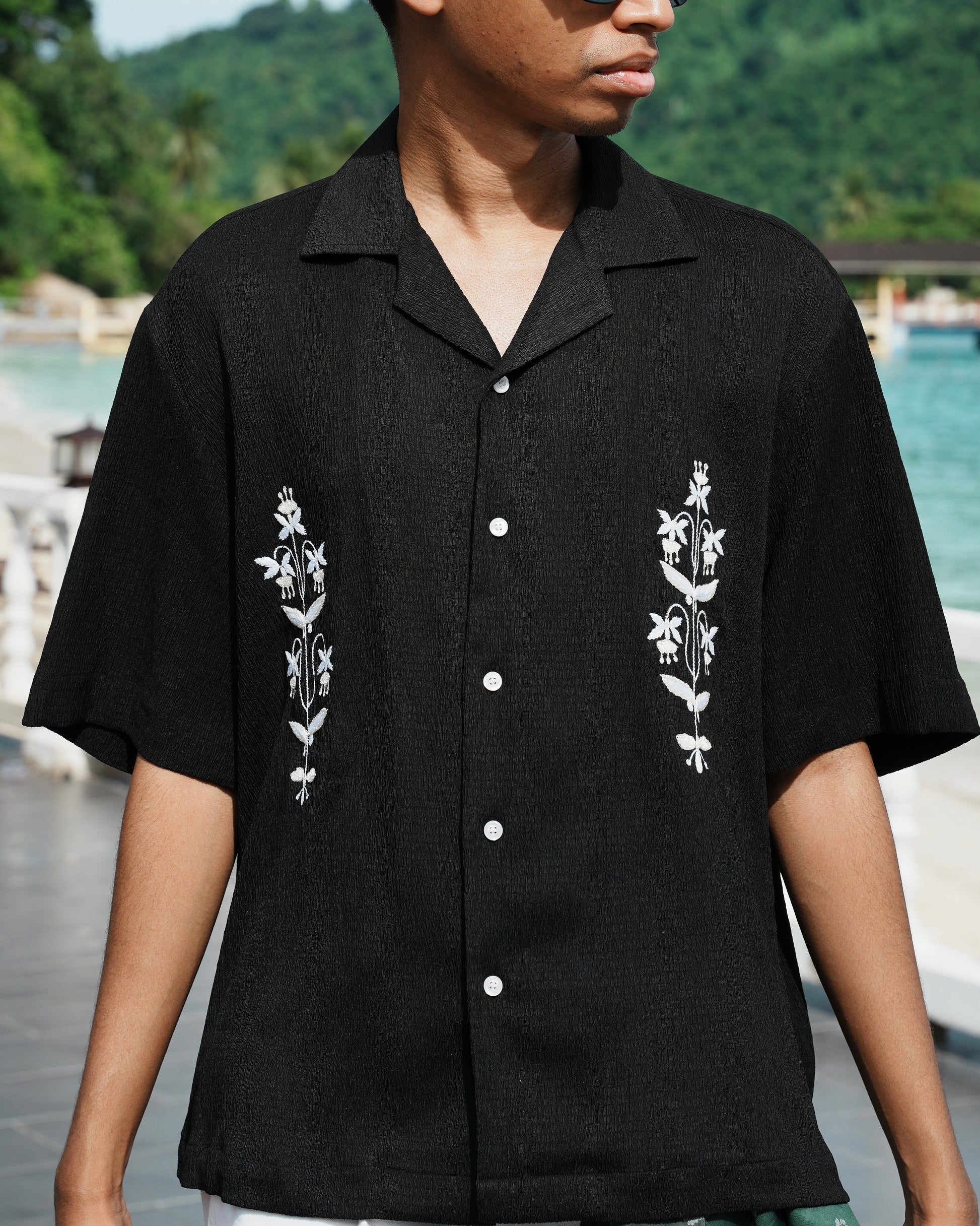 Crepe Embroidered Shirt