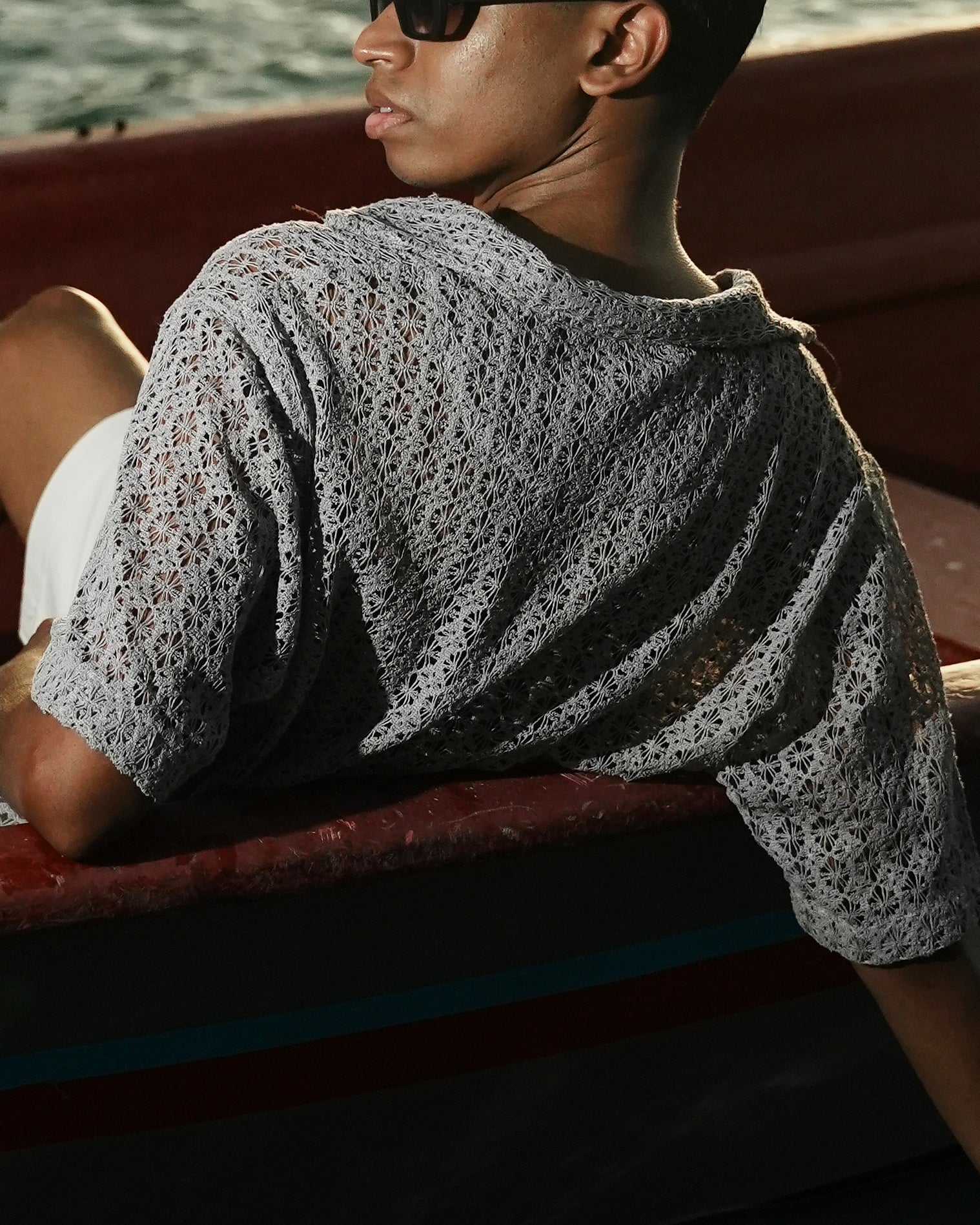 Grey Crochet Shirt