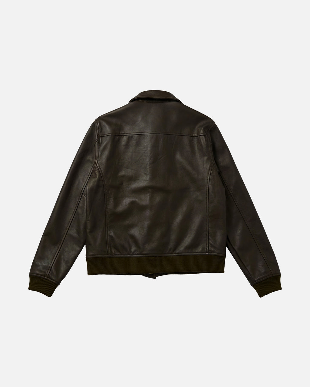 Moss-Brown Leather Jacket