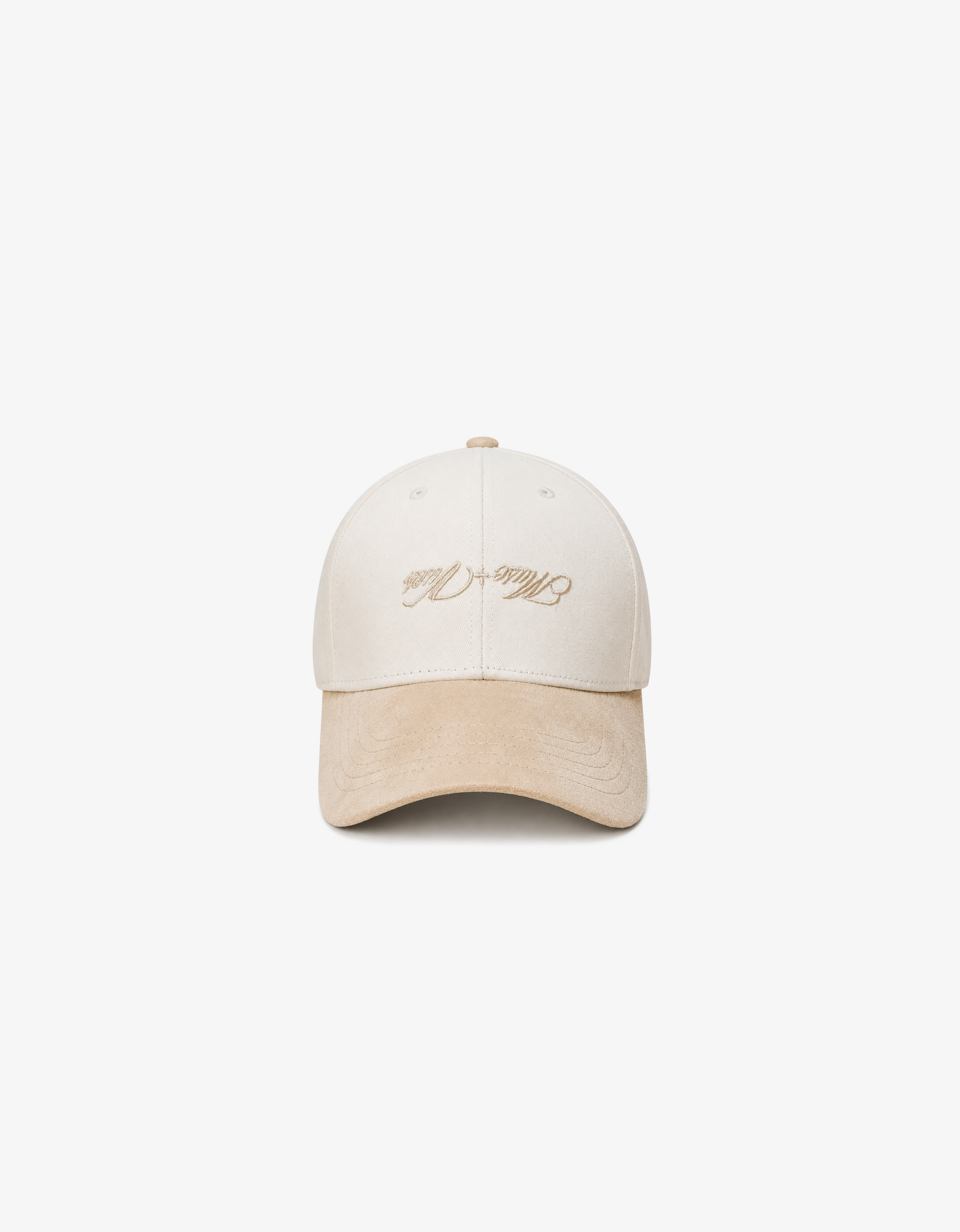 Two-Tone Cream Flipped Monogram Cap